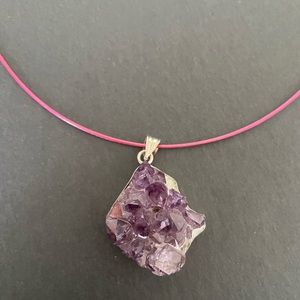 Amethyst Cluster Sterling Silver Pendant Jewelry